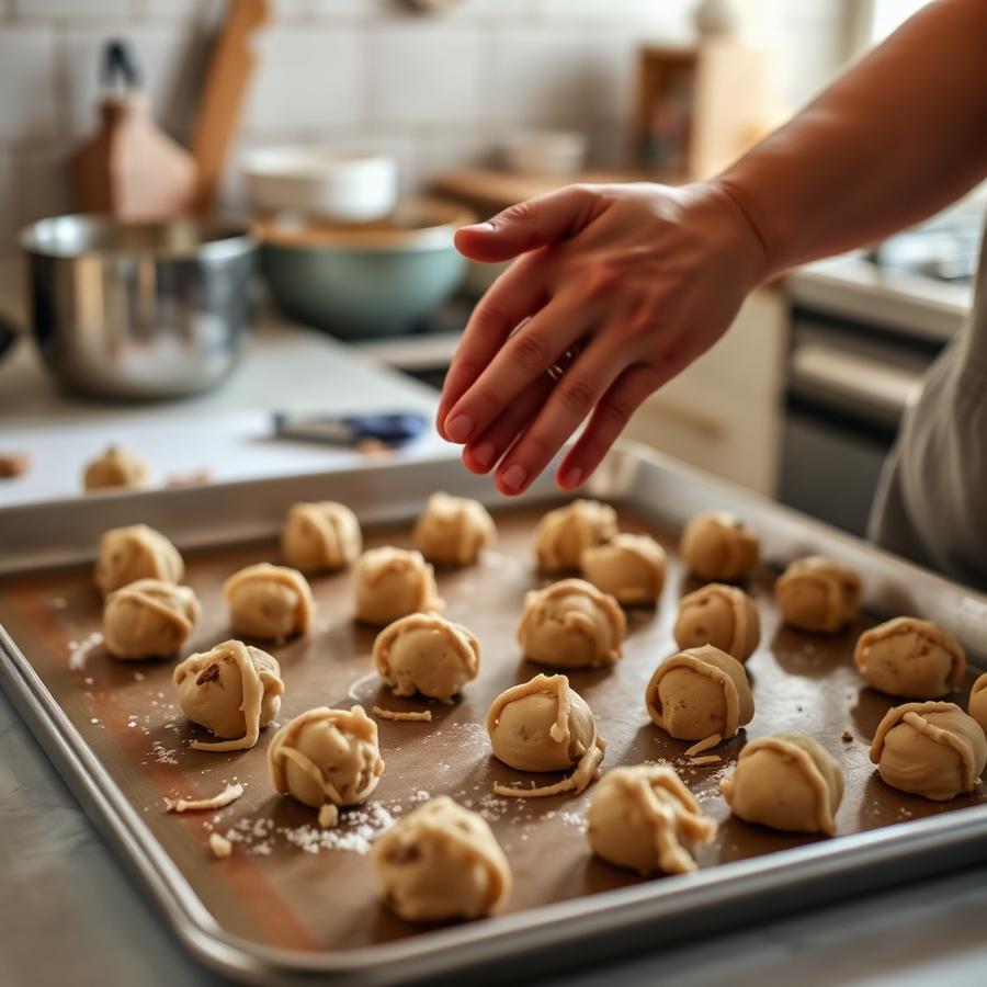 Preparo artesanal da massa de cookies